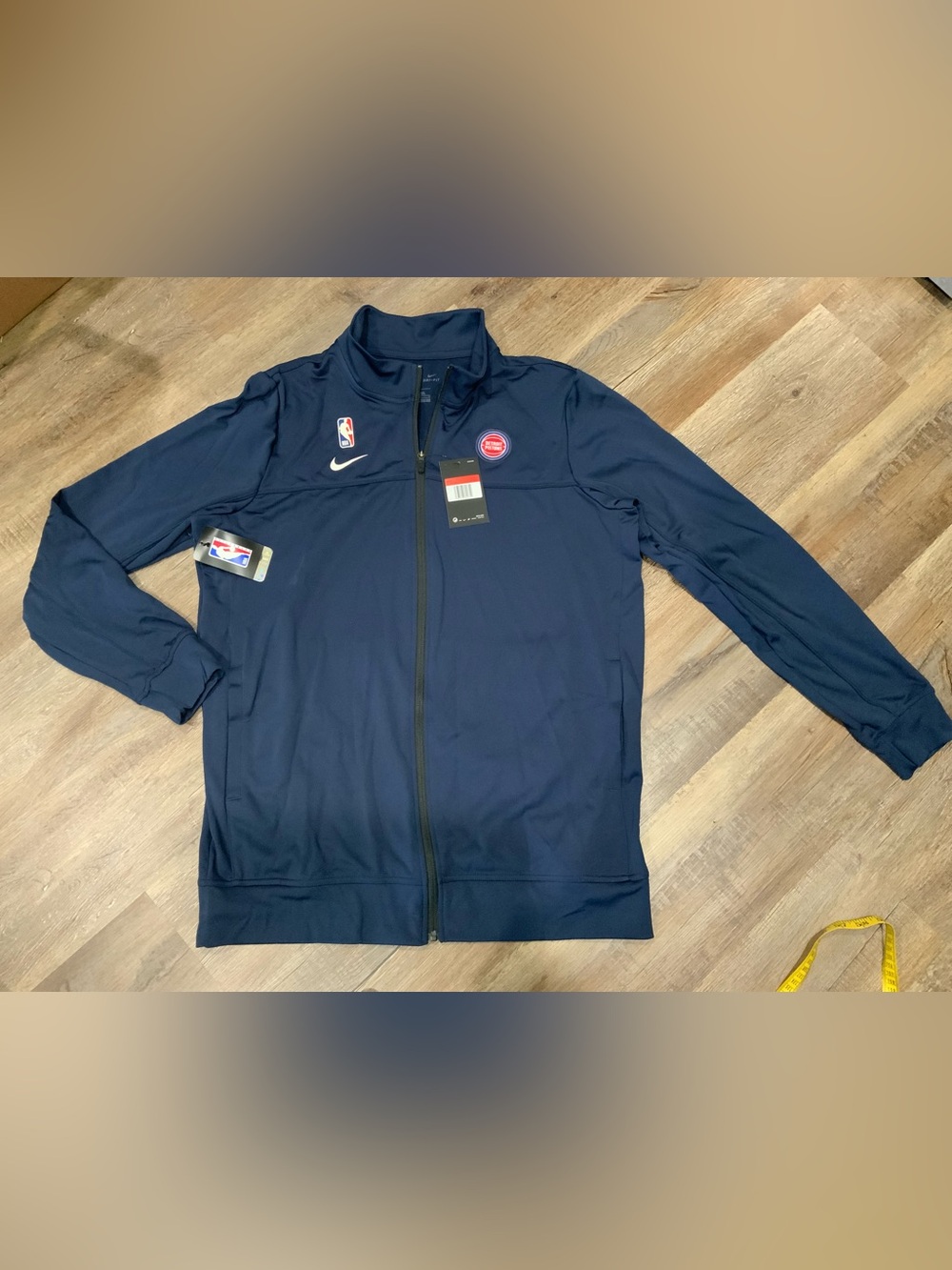 New NIKE Dri-Fit Detroit Pistons Full-Zip Top Dark Blue AV1654 Men’s Sz L-Tall